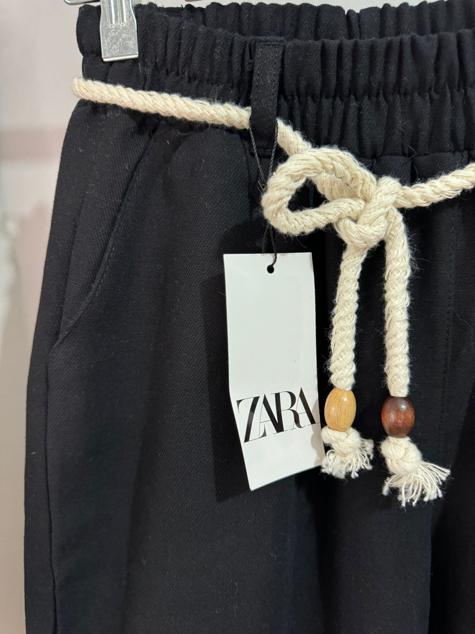 Zara ham keten pantolon siyah