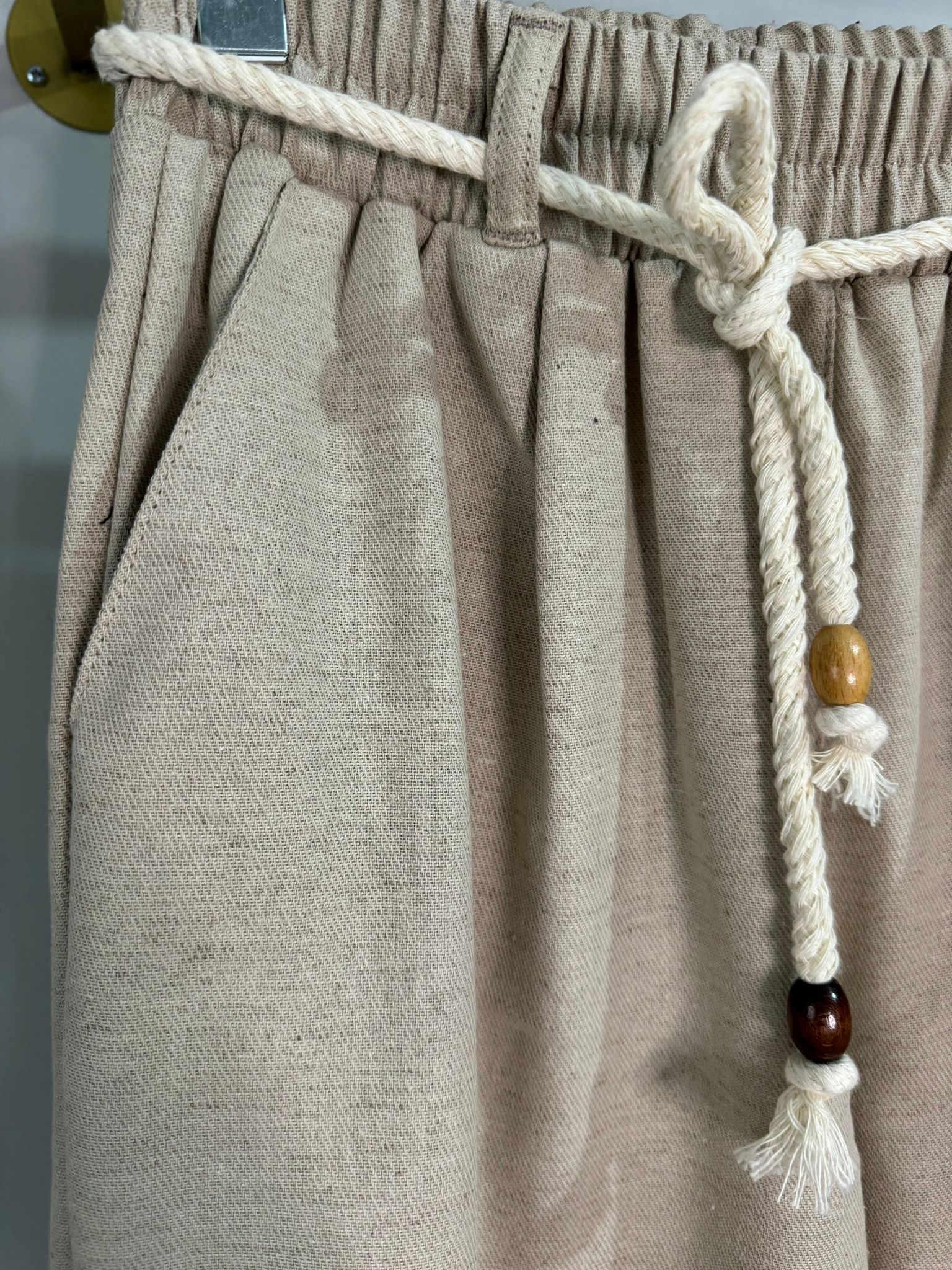 Zara ham keten pantolon bej