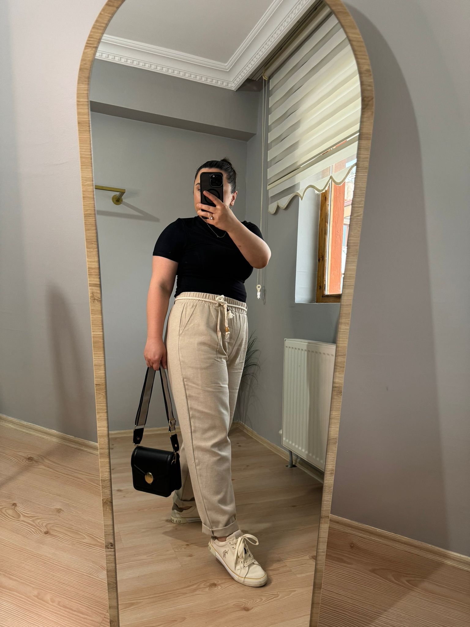 Zara ham keten pantolon bej
