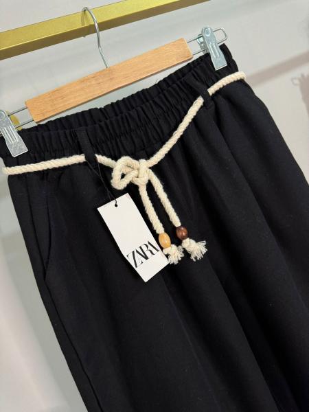 Zara ham keten pantolon siyah